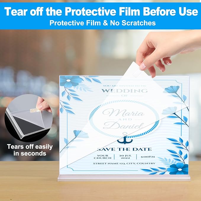 EHWINE Acrylic Sign Holder 8.5 x 11, 10 Pack Horizontal Double-Sided Stand | - Image 2