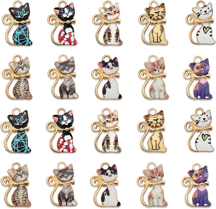 Bulk Gold Enamel Charms for Jewelry Making, Colorful Metal Charms Pendant for by stino