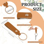 Wavyknot 50 Pcs PU Leather Keychain Blanks Bulk Laser Engraving Blanks Keychain - Image 2