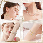 Augshy 700Pcs Rondelle Spacer Beads, 8 mm Silver and Gold Rhinestone Spacer - Image 7