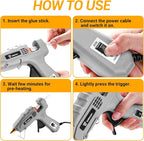 Hot Glue Gun Full Size: DEKOPRO 60/100Watt Dual Temp Hot Glue Gun Kit - Image 6