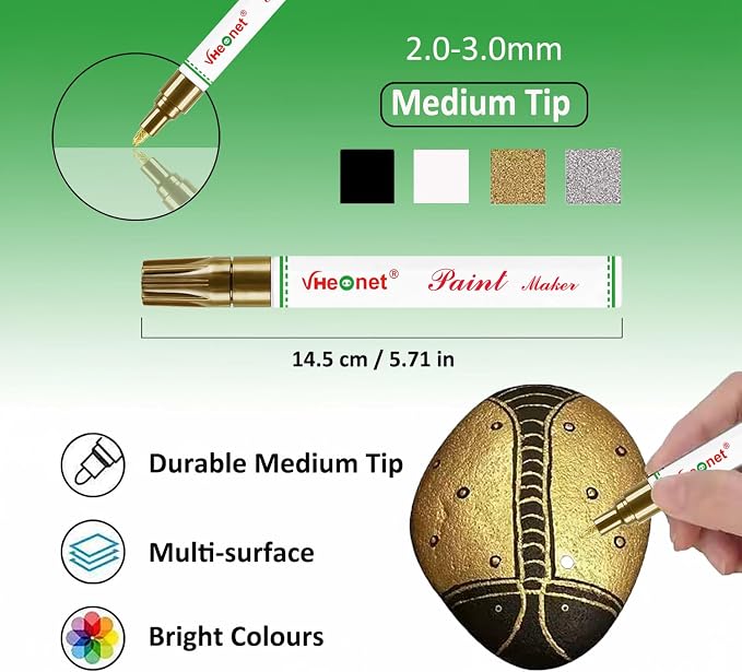 Paint Markers, 4 Colors Oil-Based Waterproof Quick Dry Permanent Paint Pens - Image 7