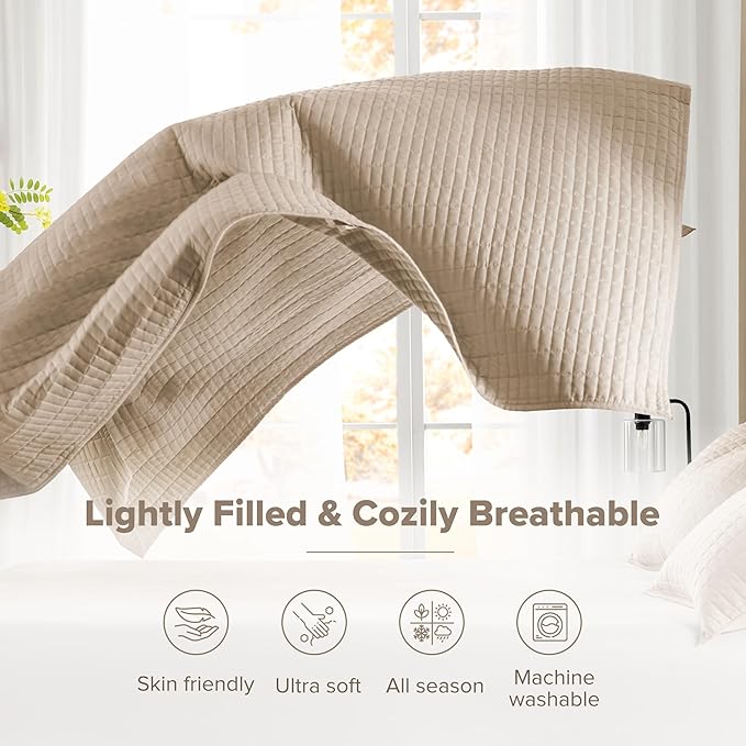 Comfort Spaces Kienna Quilt Set- Double Sided Stitching Design Summer Blanket - Image 4
