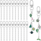 Chuyau 20pcs Silver Keychain Making Kit Swivel Snap Hook Lobster Claw Clasps by chuyau