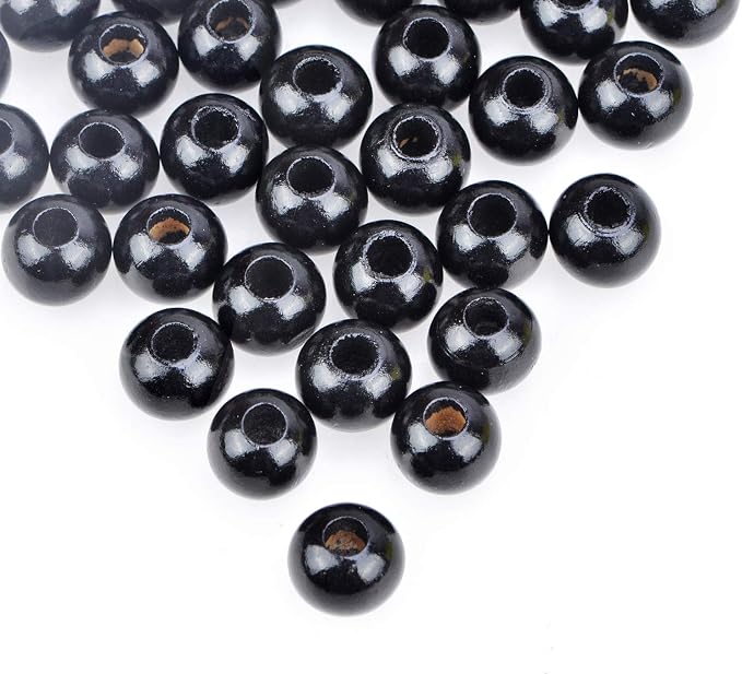 AD Beads Wood Spacer Loose Wooden Craft Beads Big Hole Beads Assorted - Image 2