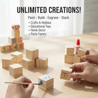 Wood Blocks for Crafts, Unfinished Wood Cubes, 2 cm Natural Wooden Blocks - Image 3