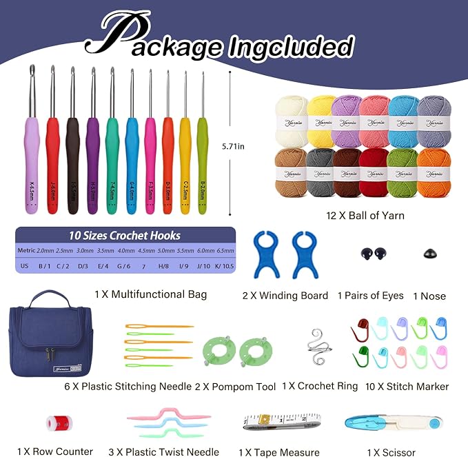 Yarniss Crochet Kit for Beginners, All in One Crochet Kits - Image 5