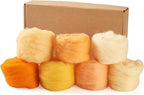 Boutigem 7 Color 35G Orange Needle Felting Wool Roving, Fibre Wool Roving Yarn - Image 7