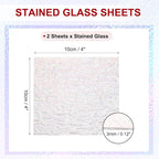 PATIKIL 4 x 4 Inch Transparent Stained Glass Sheets, 2 Sheets Mosaic Glass - Image 2