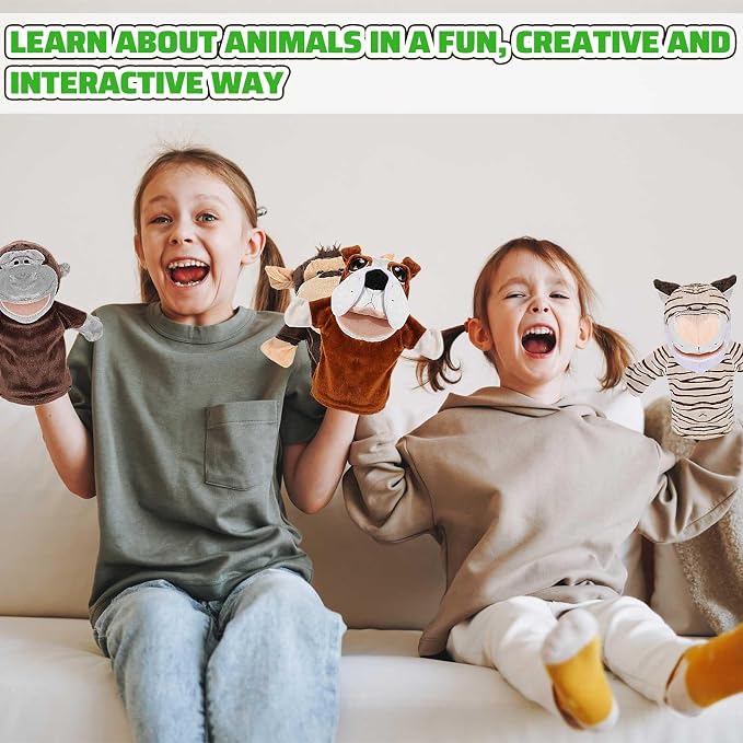 Hiboom 20 Pieces Animal Hand Puppets Kids Hand Puppets - Image 5