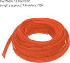 uxcell PET Expandable Sleeving 25ft 1/2" Orange Cable Management Sleeve Cord - Image 3