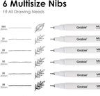 Grabie Micro Fineliner Pens, 6 Black Fine Line Waterproof Drawing Pens - Image 3