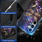 for Samsung Galaxy S25 FE Case, Stained Glass Dragonfly Pattern Glossy 2 in 1 - Image 6