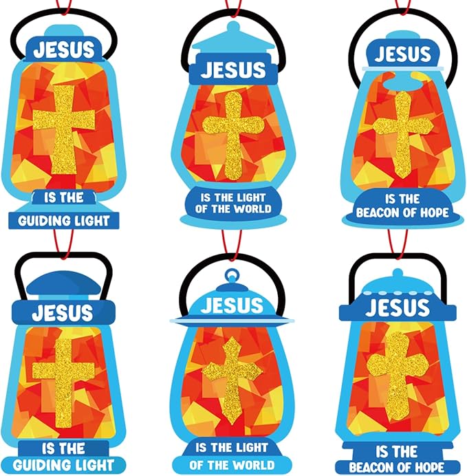 40PCS Sunday School VBS Crafts Bulk: Paper Oil-Lamp Nativity Suncatchers by Renbuzhu