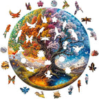 Wooden Puzzles Adults, Seasonal Tree of Life Wooden Puzzles 200 Pieces - Image 9