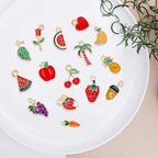 SANNIX 220Pcs Bracelet Charms Assorted Gold Plated Enamel Charms Necklace - Image 4