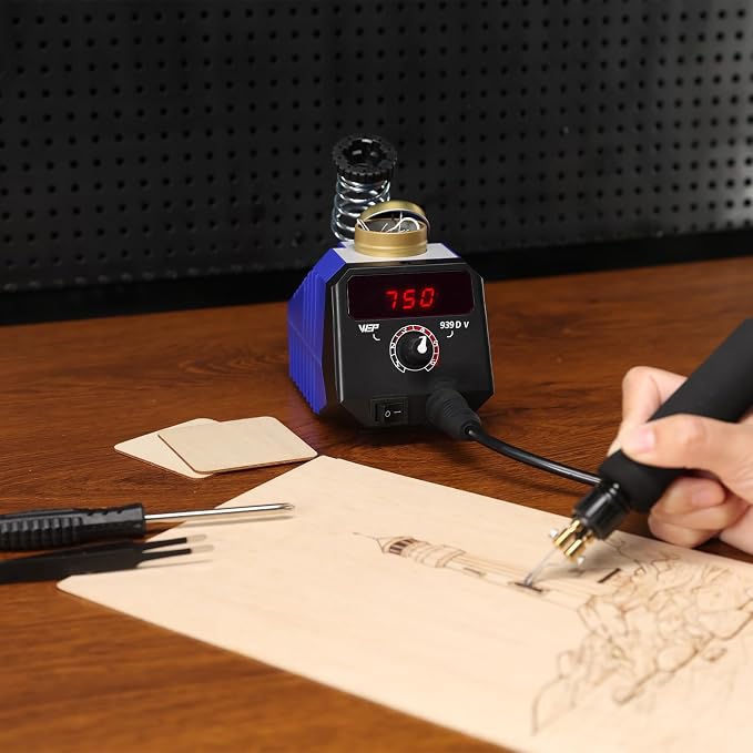 WEP 939D-V Wood Burning Kit 250-750℃/482-1382℉Adjustable Wood Burning Tool - Image 2