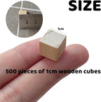MUXGOA 500 Pcs Unfinished Wood Cubes, 1 cm Wooden Blocks - Image 2