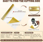 Metallic Heat Transfer Vinyl Roll 12" x 5ft Chrome Gold Iron on Vinly, Soft - Image 4