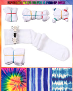 Syhood White Cotton Crew Socks for Tie dye Party Casual Soft Cushion Novelty - Image 6