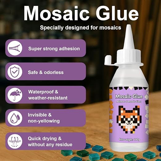1DFAUL 200g Mosaic Tile Glue Clear, Mosaic Adhesive, Strong Bond, Fast Dry | - Image 5