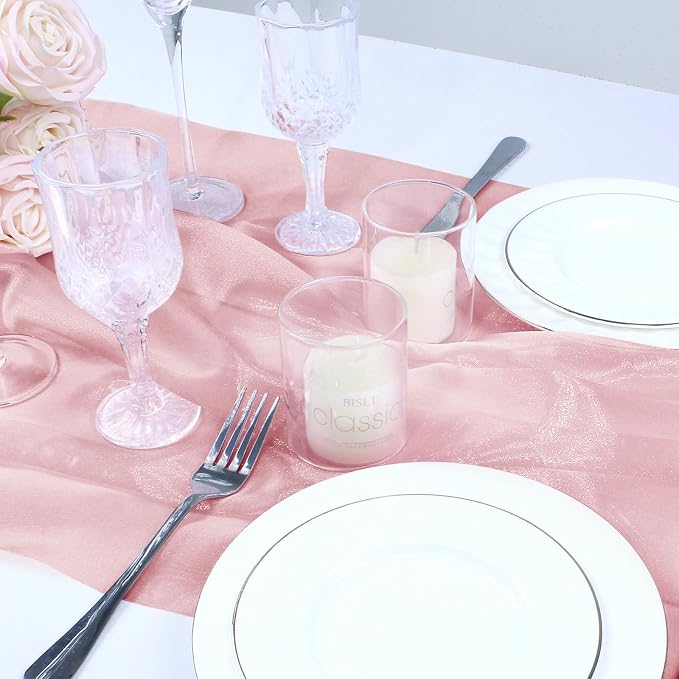 VACVELT Rose Gold Sheer Organza Fabric by The Yard 60" Wide | Semi-Transparent - Image 4