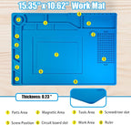 Kaisi Soldering Mat, 15.35" x 10.6" Inch Heat Resistant Silicone Work Mat - Image 2
