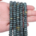 Songxi 5x8mm Natural Grey Sesame Jasper Stone Rondelle Beads, Gemstone by SongXi