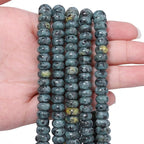 Songxi 5x8mm Natural Grey Sesame Jasper Stone Rondelle Beads, Gemstone by SongXi