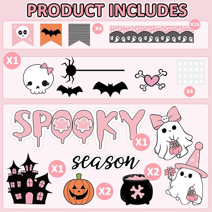 Halloween Ghost & Pumpkin Paper Cutouts - Image 2