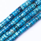 Natural Stone Heishi Beads for Necklace Making, 4 mm x 2 mm Small Flat Round by YUGDRUZY