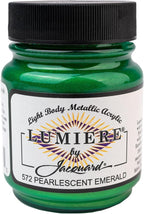 Jacquard Lumiere 2.25oz Fabric Paint Pearlescent Emerald by Jacquard