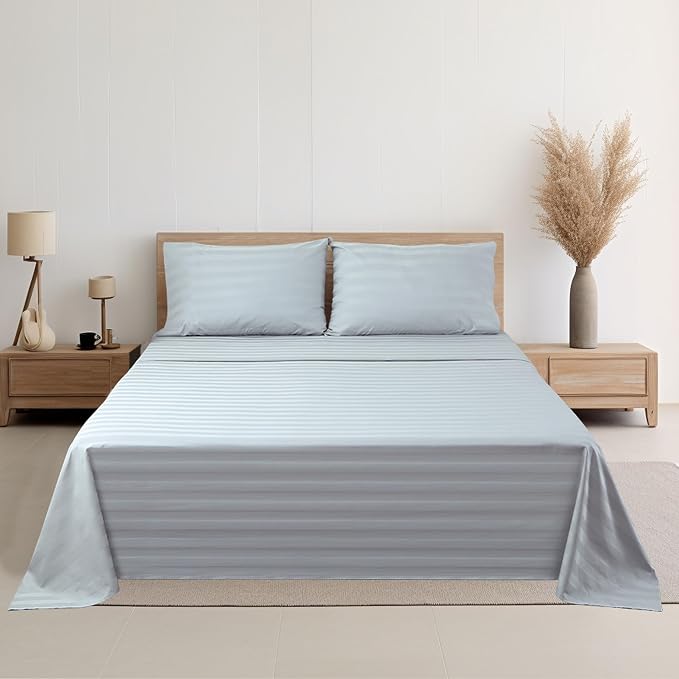 2-Pack Cotton Full Flat Sheet Only, 600 Thread Count 100% Egyptian Cotton Top - Image 8