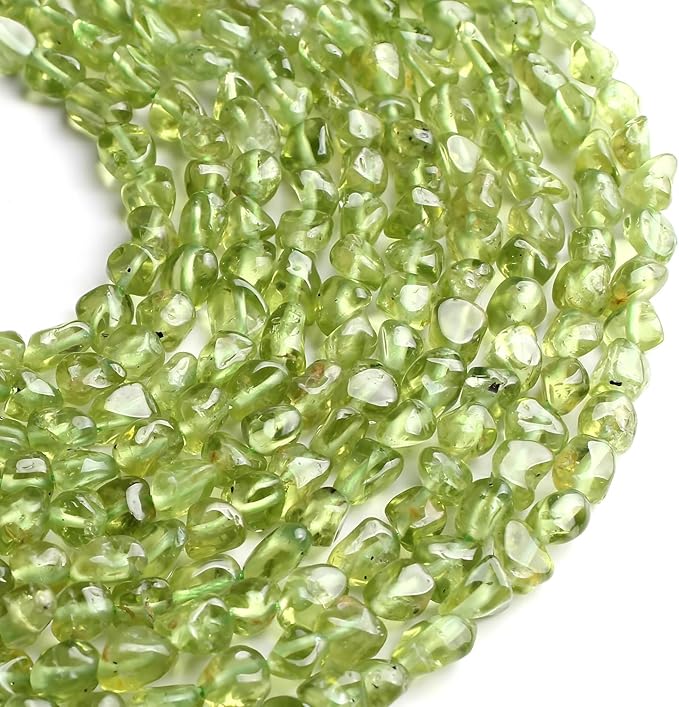 HAAMIIQII Natural Green Peridot Pebble Stone 4-6mm Small Irregular Freeform - Image 4