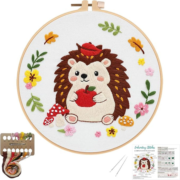 Louise Maelys Hedgehog Embroidery Kit, Cross Stitch Kit by LouiseMaelys
