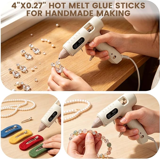 ADHES Hi-Temp Mini Hot Glue Sticks, 100 Pack, 0.27 Inch x 4 Inch, Full Size - Image 5