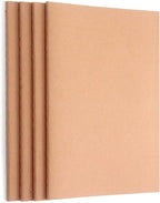 ZZTX 4 Pack Blank Kraft Notebooks A5, 36 Pages, 8.3 X 5.5 Inch | Kraft cover by ZZTX