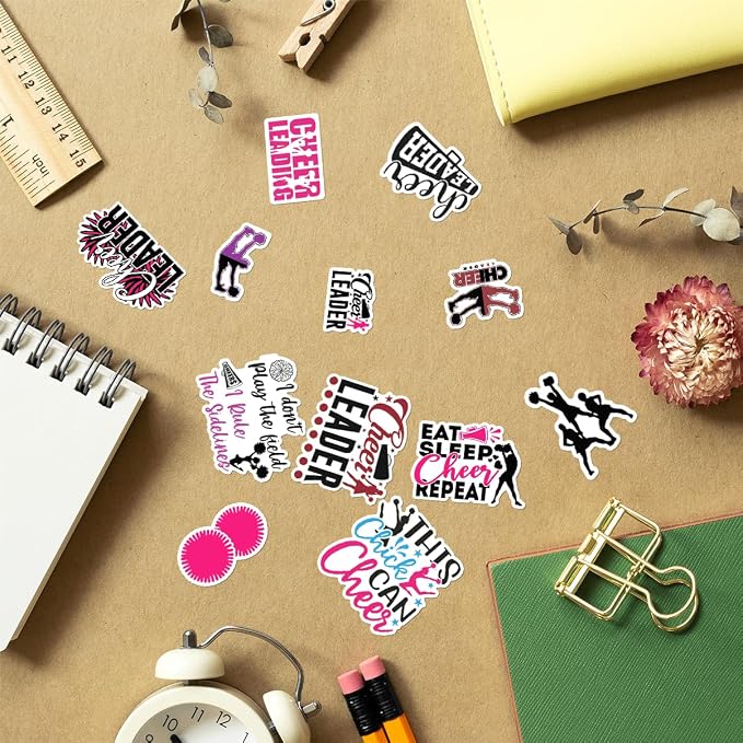 Cheerleading Motivational Quote Stickers Pack 50Pcs Vinyl Waterproof Sticker Set - Image 7