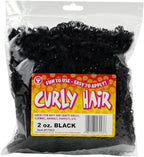Hygloss 2 oz Curly Doll Hair for Crafts Black- Premium Synthetic Hair for Doll by HyglossProductsInc