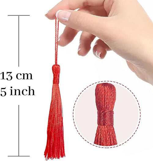 100 Pcs Red Mini Tassels 13cm/5 Inch - Image 2