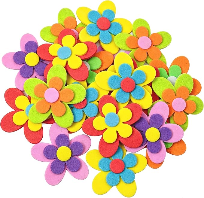 60PCS Double Layer EVA Foam 3D Flower Wall Stickers Self Adhesive Petal Foam by LUORNG