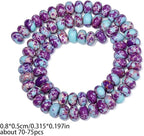 Songxi 5x8mm Natural Blue Purple Emperor Stone Rondelle Beads, Gemstone - Image 2