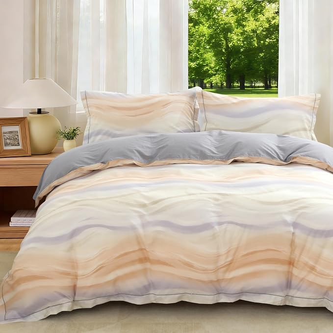 OAITE Duvet Cover Set Queen Size Floral Pattern Ultra Soft 100% Cotton Duvet by OAITE
