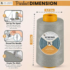 AK Trading 4-Pack Light Gray All Purpose Sewing Thread Cones of High Tensile - Image 2