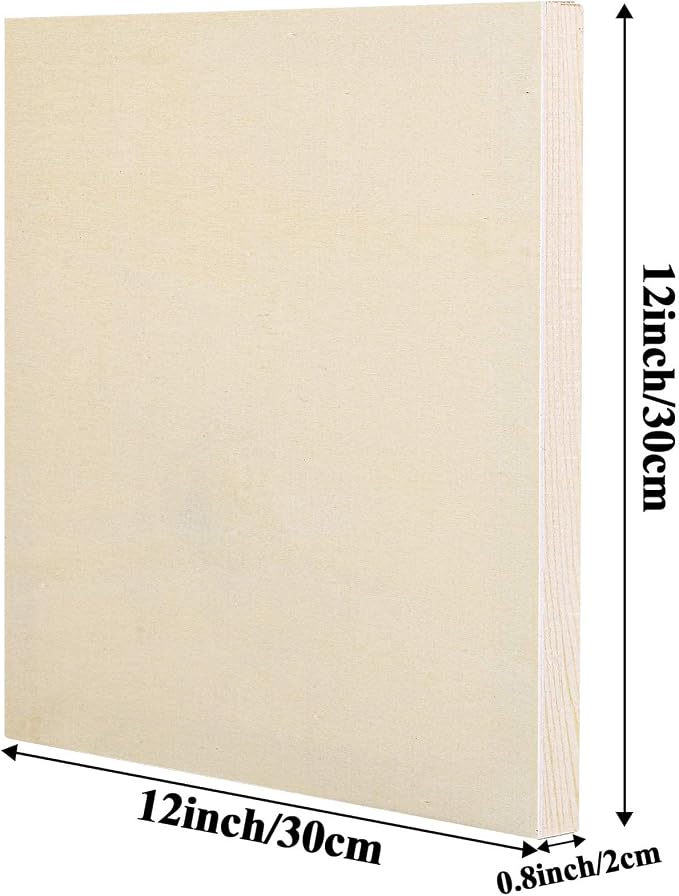 ADXCO 8 Pack Wood Panels 12 x 12 Inch Unfinished Wood Canvas Wooden Panel Boards - Image 2