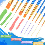 AROIC Paint Brushes Palette Set, 24 Pack/240Pcs Acrylic Paint Brushes and 24 - Image 4