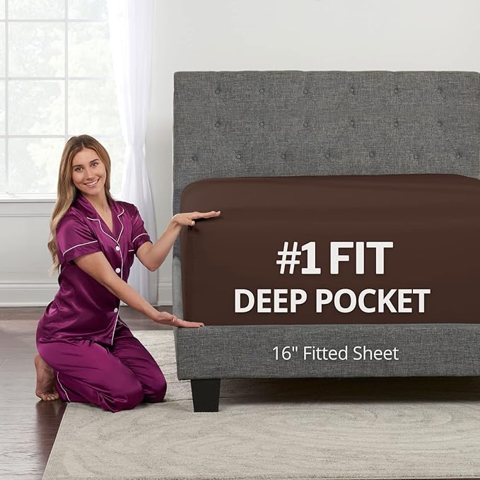 Kids Twin XL Fitted Sheet Real 16' Deep Pockets Fit Perfectly 14'18' Mattress & by DeaLuxeBedding