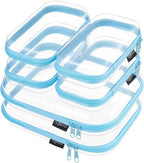 6 Pack Blue Clear Hard Shell Beauty Organizer, 1.2mm Heavy Duty Crush-Proof by Unknown