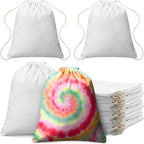 Saintrygo 24 Pcs Tie Dye Drawstring Bags Cotton Sublimation Blank Backpack Bulk by Saintrygo