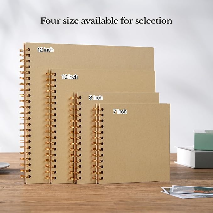 potricher 12 x 12 Inch DIY Scrapbook Album 40 Pages Hardcover Kraft Paper Scrap - Image 6